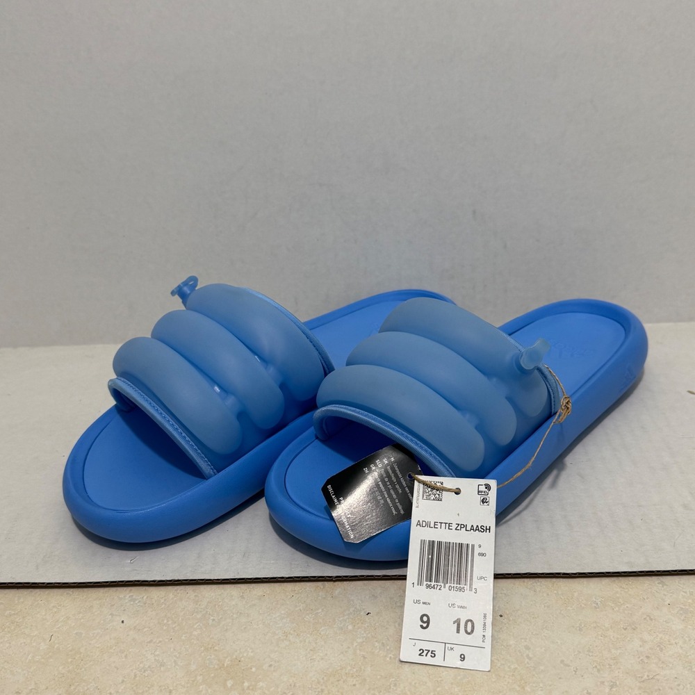 Adidas Adilette Zplaash Men Slide Sandal 9 Blue New Inflatable Puffy IF8663